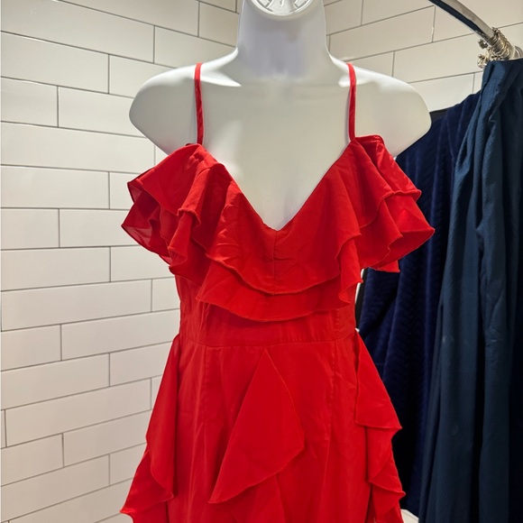 Gorgeous Red Ruffled Maxi Dress 💃 - Picture 3 of 7